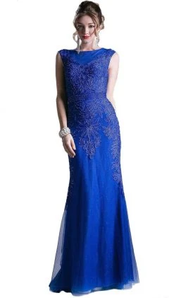 Formal Gowns Cinderella Divine - Cap Sleeve Illusion Jewel Soutache Lace Evening Gown 14 Formal Gowns Cinderella Divine - Cap Sleeve Illusion Jewel Soutache Lace Evening Gown