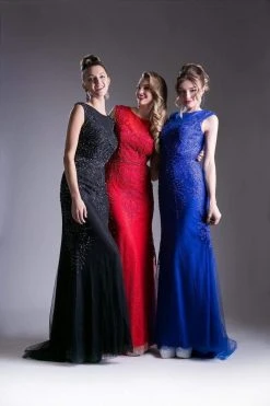 Formal Gowns Cinderella Divine - Cap Sleeve Illusion Jewel Soutache Lace Evening Gown 12 Formal Gowns Cinderella Divine - Cap Sleeve Illusion Jewel Soutache Lace Evening Gown