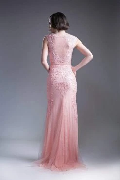 Formal Gowns Cinderella Divine - Cap Sleeve Illusion Jewel Soutache Lace Evening Gown 15 Formal Gowns Cinderella Divine - Cap Sleeve Illusion Jewel Soutache Lace Evening Gown