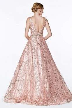 Formal Gowns Cinderella Divine - CB0028 Glitter Beaded Embellished Sleeveless Gown