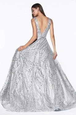 Formal Gowns Cinderella Divine - CB0028 Glitter Beaded Embellished Sleeveless Gown