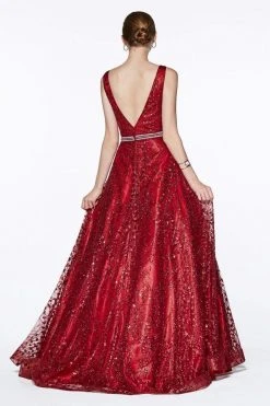 Formal Gowns Cinderella Divine - CB0028 Glitter Beaded Embellished Sleeveless Gown