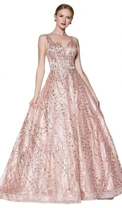 Formal Gowns Cinderella Divine - CB0028 Glitter Beaded Embellished Sleeveless Gown