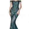 Cinderella Divine - CB0039 Sparkly Sequin Off-Shoulder Evening Gown Formal Gowns