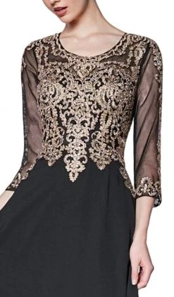 Cinderella Divine - CD0129 Appliqued Bodice Flowy A-Line Gown