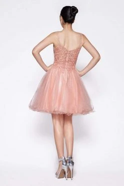 Cinderella Divine - CD0137 Jeweled Lace Glitter Tulle Cocktail Dress