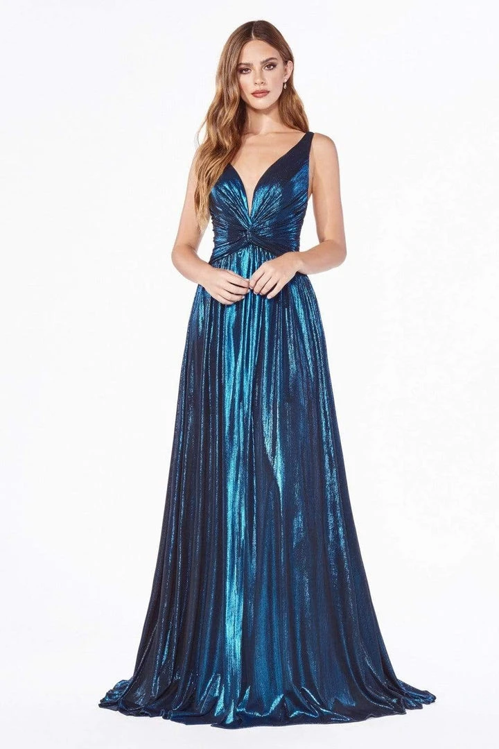 Cinderella Divine - CD0151 A-Line Metallic Dress With Mini Skirt Formal Gowns 8 Cinderella Divine - CD0151 A-Line Metallic Dress With Mini Skirt Formal Gowns