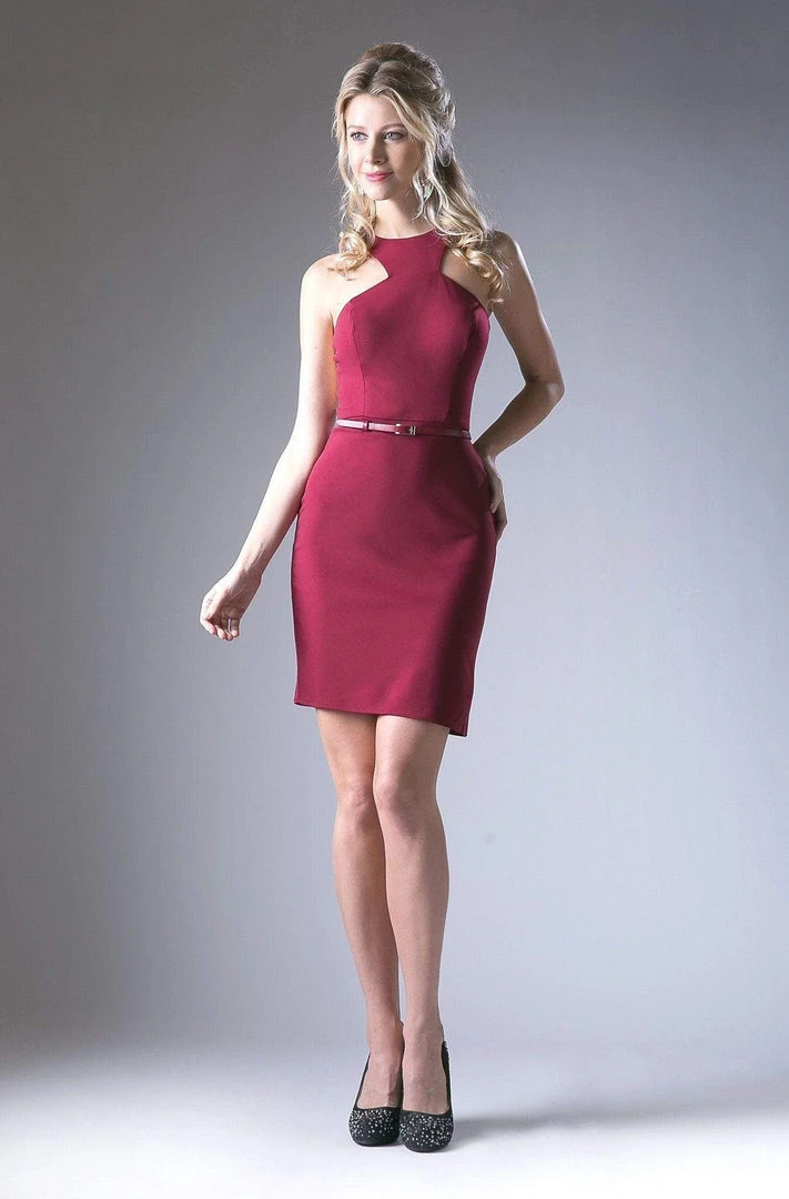 Cocktail Dresses Cinderella Divine - CF076S Sleeveless Halter Neck Cocktail Dress 6 Cocktail Dresses Cinderella Divine - CF076S Sleeveless Halter Neck Cocktail Dress