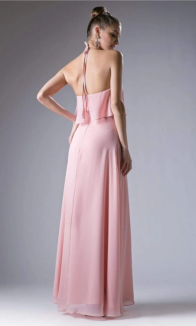 Formal Gowns Cinderella Divine - CF130 Flounce Halter Style Chiffon A Line Dress 4 Formal Gowns Cinderella Divine - CF130 Flounce Halter Style Chiffon A Line Dress