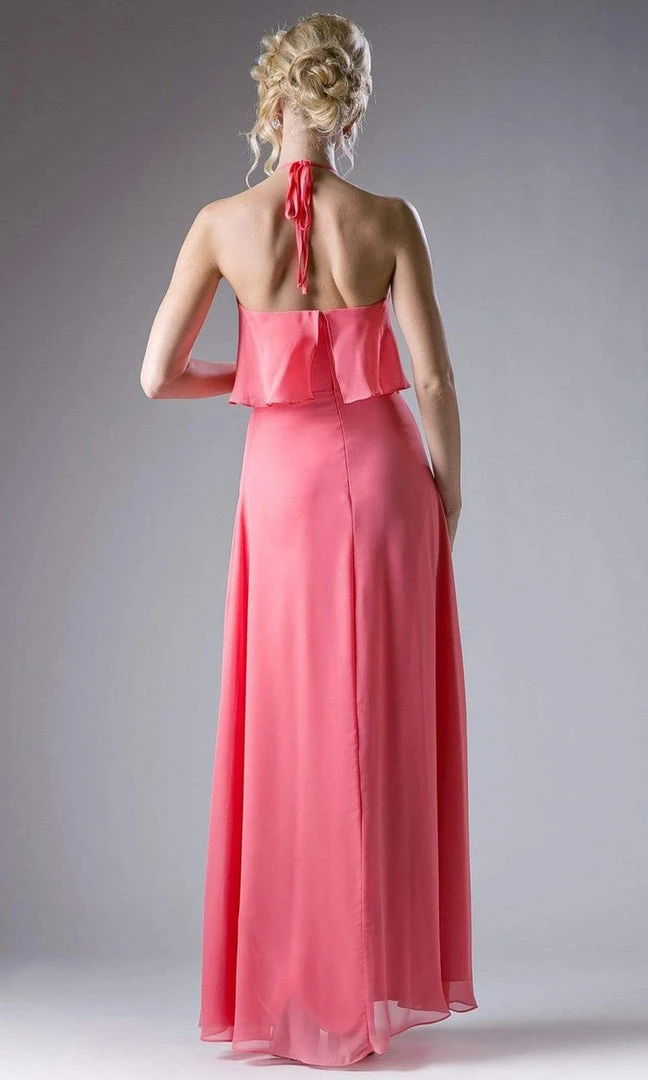 Formal Gowns Cinderella Divine - CF130 Flounce Halter Style Chiffon A Line Dress 7 Formal Gowns Cinderella Divine - CF130 Flounce Halter Style Chiffon A Line Dress