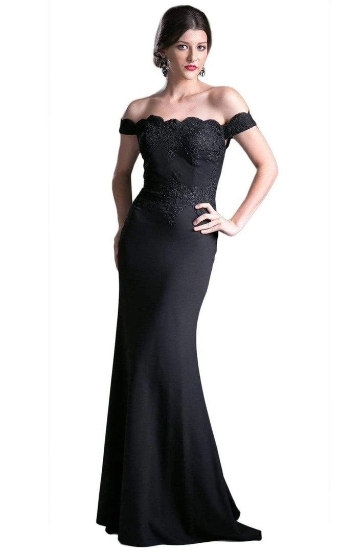 Cinderella Divine - CF158 Stretch Crepe Satin Off Shoulder Gown Formal Gowns 3 Cinderella Divine - CF158 Stretch Crepe Satin Off Shoulder Gown Formal Gowns