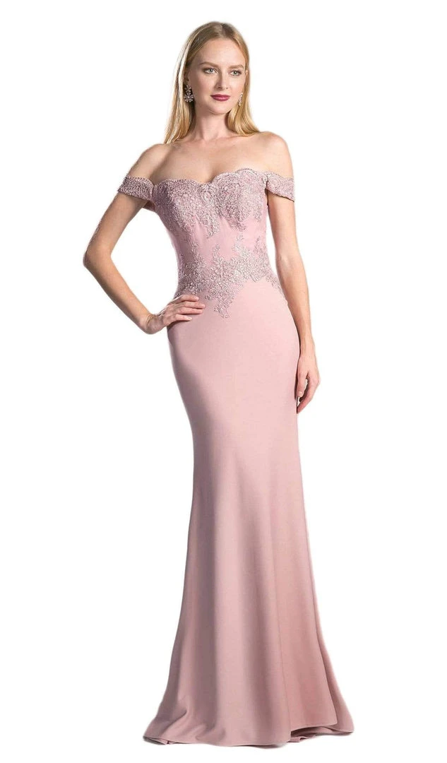 Cinderella Divine - CF158 Stretch Crepe Satin Off Shoulder Gown Formal Gowns 7 Cinderella Divine - CF158 Stretch Crepe Satin Off Shoulder Gown Formal Gowns