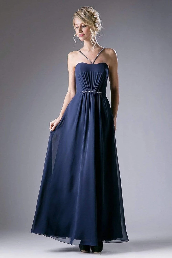Cinderella Divine - CH529 Beaded Spaghetti Straps Chiffon A Line Gown Formal Gowns 10 Cinderella Divine - CH529 Beaded Spaghetti Straps Chiffon A Line Gown Formal Gowns