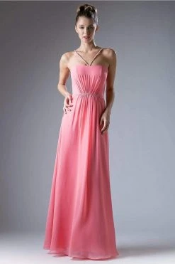Cinderella Divine - CH529 Beaded Spaghetti Straps Chiffon A Line Gown Formal Gowns 19 Cinderella Divine - CH529 Beaded Spaghetti Straps Chiffon A Line Gown Formal Gowns