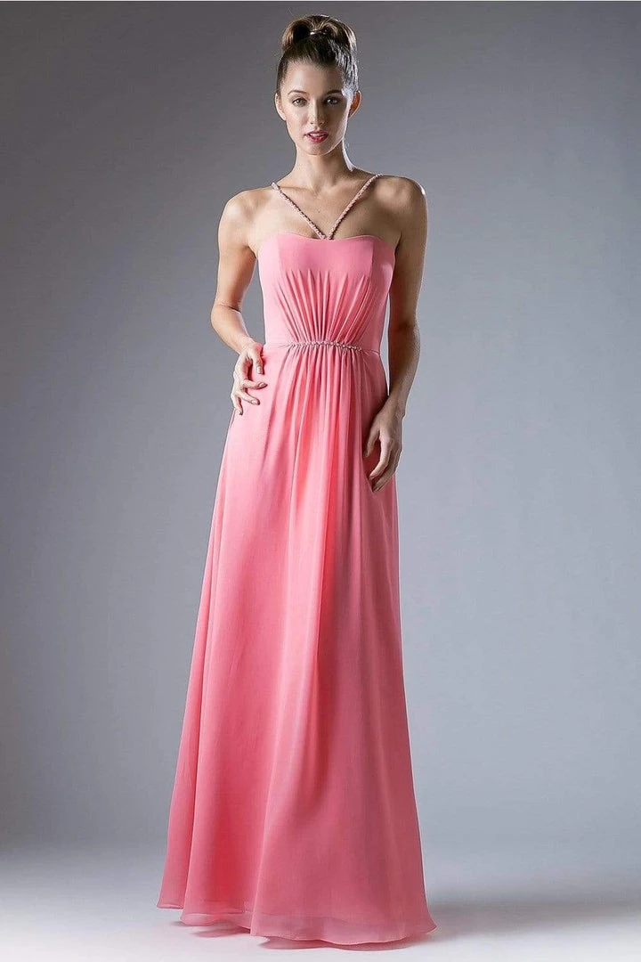 Cinderella Divine - CH529 Beaded Spaghetti Straps Chiffon A Line Gown Formal Gowns 6 Cinderella Divine - CH529 Beaded Spaghetti Straps Chiffon A Line Gown Formal Gowns