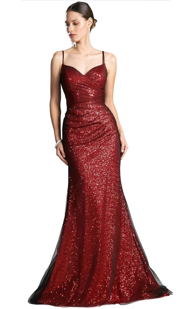 Cinderella Divine - CH570 Sequined Fitted Sweetheart Evening Dress Formal Gowns 3 Cinderella Divine - CH570 Sequined Fitted Sweetheart Evening Dress Formal Gowns