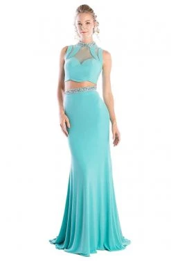 Cinderella Divine - CK20 Embellished Two Piece High Neck Trumpet Dress