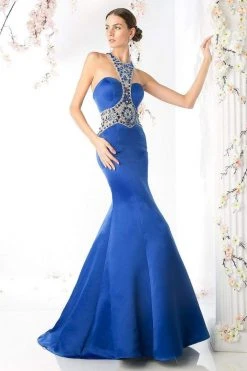 Cinderella Divine - CK31 Beaded Halter Neck Mermaid Dress Formal Gowns