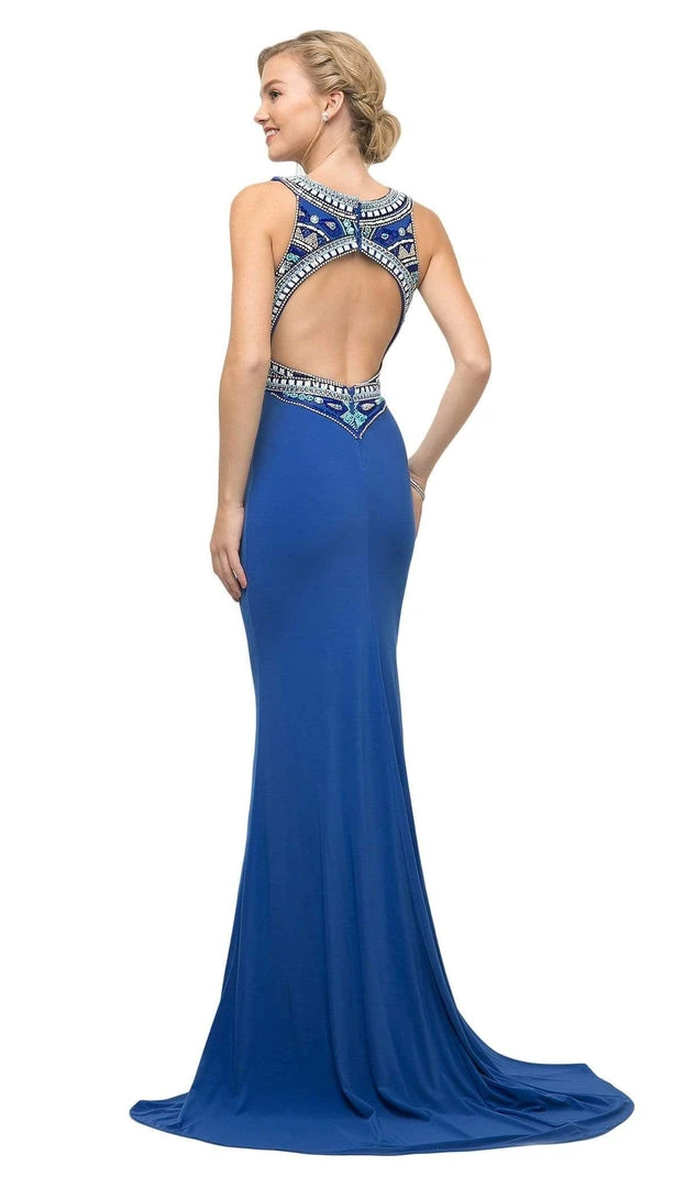 Cinderella Divine - CK39 Two Piece Beaded Halter Trumpet Dress 5 Cinderella Divine - CK39 Two Piece Beaded Halter Trumpet Dress