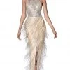 Cinderella Divine - CK820 Geo-Beaded High Halter Fringed Gown Formal Gowns 1 Cinderella Divine - CK820 Geo-Beaded High Halter Fringed Gown Formal Gowns