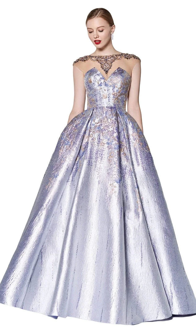 Cinderella Divine - CK836 Beaded Illusion Bateau Ballgown 3 Cinderella Divine - CK836 Beaded Illusion Bateau Ballgown