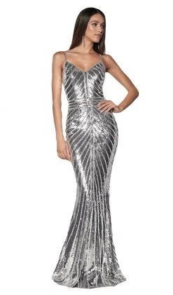 Cinderella Divine - CK848 Bedazzled V-neck Mermaid Dress Formal Gowns 9 Cinderella Divine - CK848 Bedazzled V-neck Mermaid Dress Formal Gowns