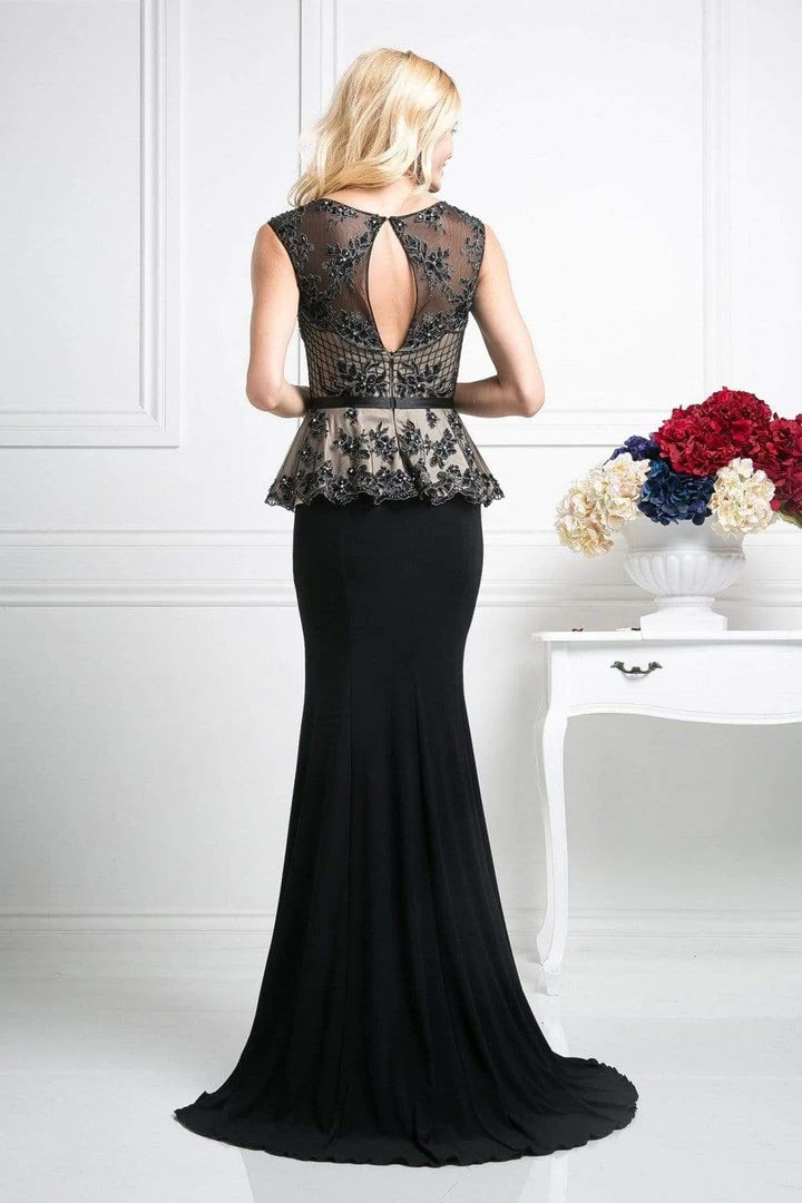 Cinderella Divine - CR718 Beaded Lace Stretch Knit Trumpet Dress Formal Gowns 4 Cinderella Divine - CR718 Beaded Lace Stretch Knit Trumpet Dress Formal Gowns