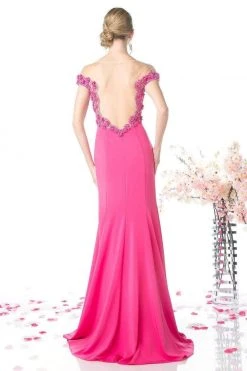 Cinderella Divine - CR735 Beaded Illusion Neck Trumpet Dress Formal Gowns