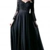 Cinderella Divine - CR773 Long Bell Sleeve Lace Ornate A-Line Long Evening Gown Formal Gowns