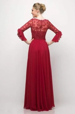 Cinderella Divine - CR781 Quarter Flounce Sleeve Beaded Lace Gown