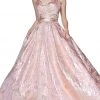 Cinderella Divine - CR827 Brocade V-neck Ballgown Formal Gowns