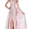 Formal Gowns Cinderella Divine - CR834 Strappy Strapless Dress With Slit 2 Formal Gowns Cinderella Divine - CR834 Strappy Strapless Dress With Slit