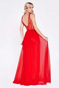 Cinderella Divine - Crisscrossed Ornate Illusion Panel Gown 16 Cinderella Divine - Crisscrossed Ornate Illusion Panel Gown