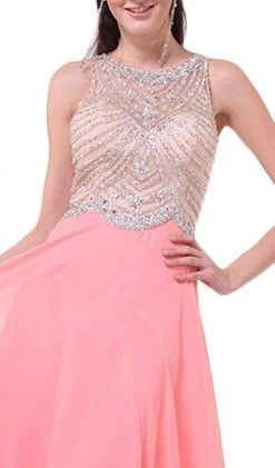 Cinderella Divine - Crystal Embellished A-Line Evening Gown Formal Gowns