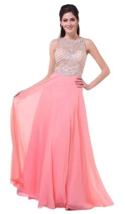 Cinderella Divine - Crystal Embellished A-Line Evening Gown Formal Gowns