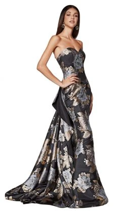 Formal Gowns Cinderella Divine - CS025 Sweetheart Brocade Trumpet Dress