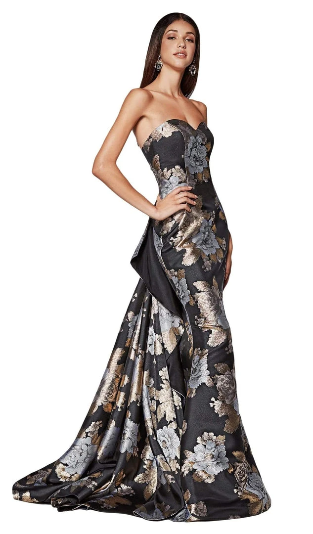 Formal Gowns Cinderella Divine - CS025 Sweetheart Brocade Trumpet Dress 3 Formal Gowns Cinderella Divine - CS025 Sweetheart Brocade Trumpet Dress