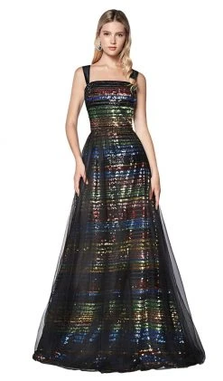 Formal Gowns Cinderella Divine - CS032 Sequin Embellished A-Line Dress