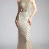 Formal Gowns Cinderella Divine - CZ0010 Beaded Chevron Motif Long Mermaid Gown 1 Formal Gowns Cinderella Divine - CZ0010 Beaded Chevron Motif Long Mermaid Gown