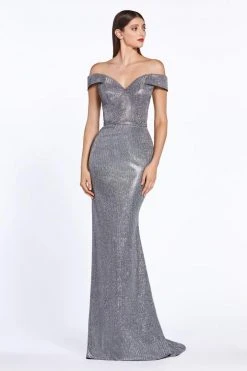 Cinderella Divine - CZ0018 Plunging Off-Shoulder Trumpet Dress Formal Gowns 15 Cinderella Divine - CZ0018 Plunging Off-Shoulder Trumpet Dress Formal Gowns