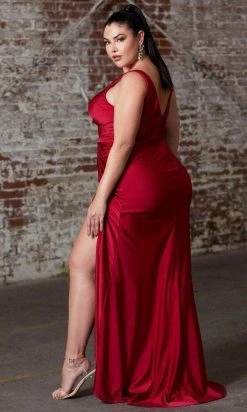 Cinderella Divine - Draped Sheath Prom Dress CD157 - 1 Pc Burgundy In Size 24 Available Bridesmaid Dresses