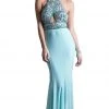 Cinderella Divine - Embellished High Halter Evening Dress