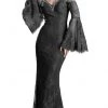 Cinderella Divine - Embellished Lace Long Bell Sleeve Sheath Dress Formal Gowns 2 Cinderella Divine - Embellished Lace Long Bell Sleeve Sheath Dress Formal Gowns