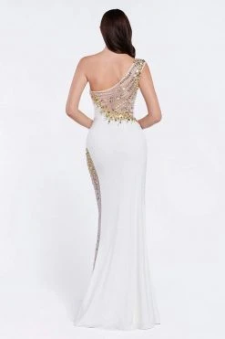 Cinderella Divine - Embellished One Shoulder Fitted Evening Dress Formal Gowns