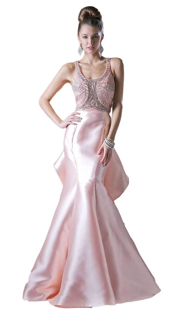 Cinderella Divine - Embellished Scoop Ruffled Mermaid Dress Formal Gowns 3 Cinderella Divine - Embellished Scoop Ruffled Mermaid Dress Formal Gowns