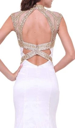 Cinderella Divine - Embellished Sheer High Neck Fitted Evening Gown 7 Cinderella Divine - Embellished Sheer High Neck Fitted Evening Gown