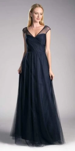 Formal Gowns Cinderella Divine - ET320 Sleeveless Pleated Top A-Line Gown