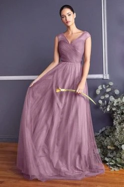 Formal Gowns Cinderella Divine - ET320 Sleeveless Pleated Top A-Line Gown