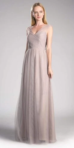 Formal Gowns Cinderella Divine - ET320 Sleeveless Pleated Top A-Line Gown