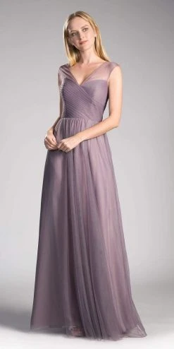 Formal Gowns Cinderella Divine - ET320 Sleeveless Pleated Top A-Line Gown